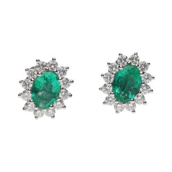 PENDIENTES<BR>PENDIENTES EN ORO BLANCO CON ESMERALDA... · ref.: PRESENTA CERTIFICADO...