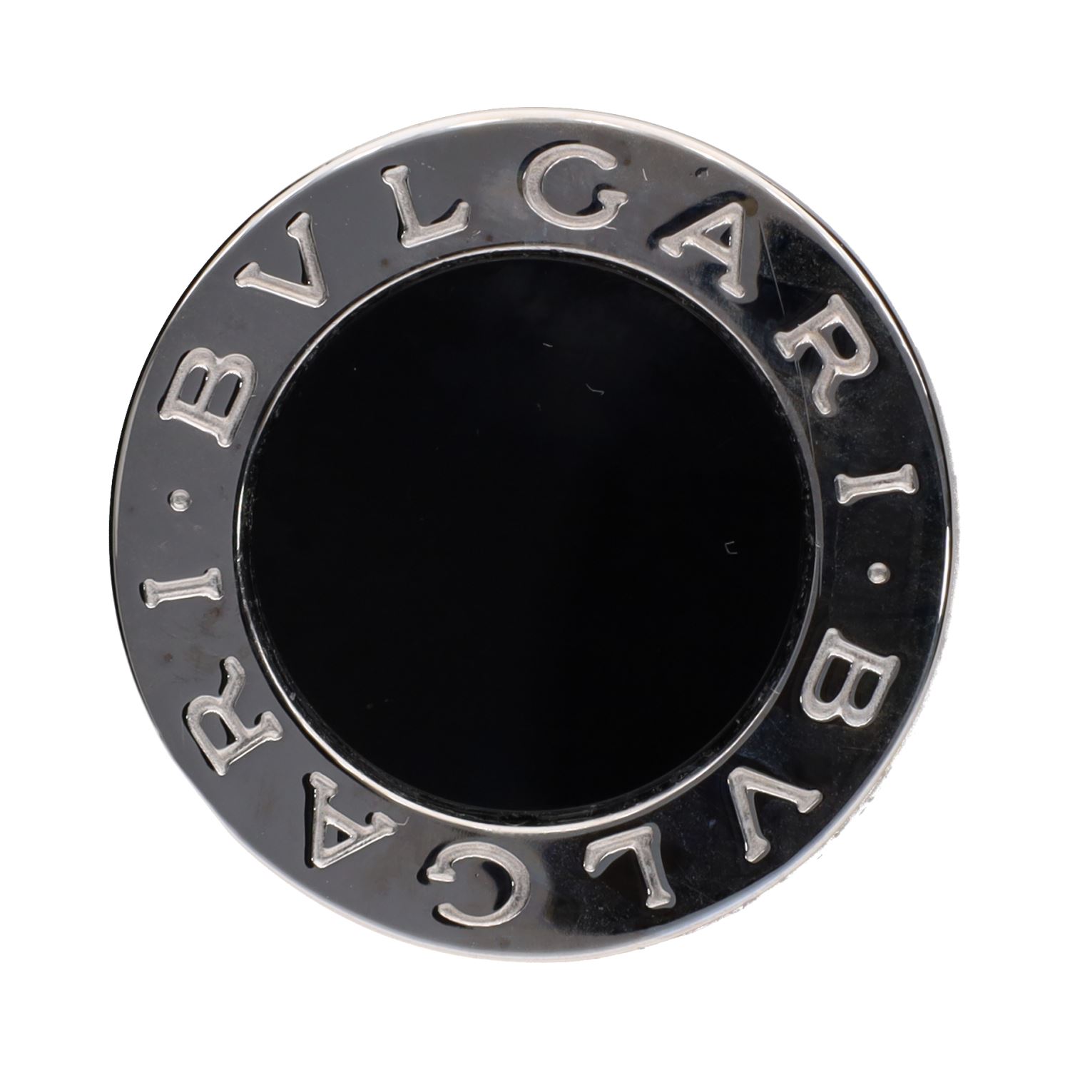 Sortija bulgari bualgari en oro blanco con ónix. Talla 14.