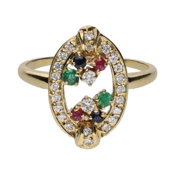 ANILLOS / SORTIJAS<BR>SORTIJA EN ORO AMARILLO CON ESMERALDAS... · ref.: (RXA)