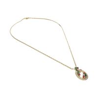 Collar en oro amarillo con esmeraldas, rubíes, zafiros y brillantes.