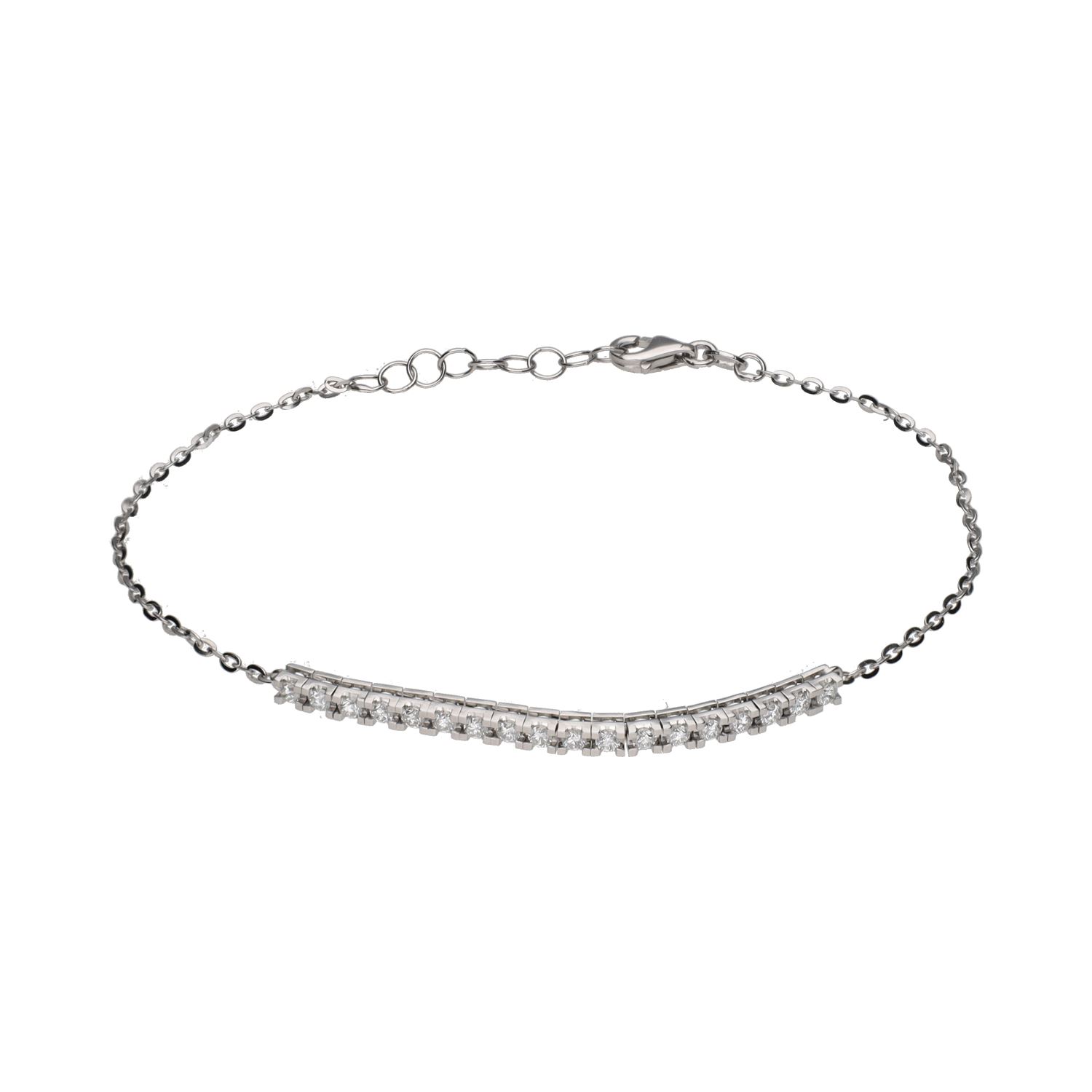 Pulsera en oro blanco con brillantes.
