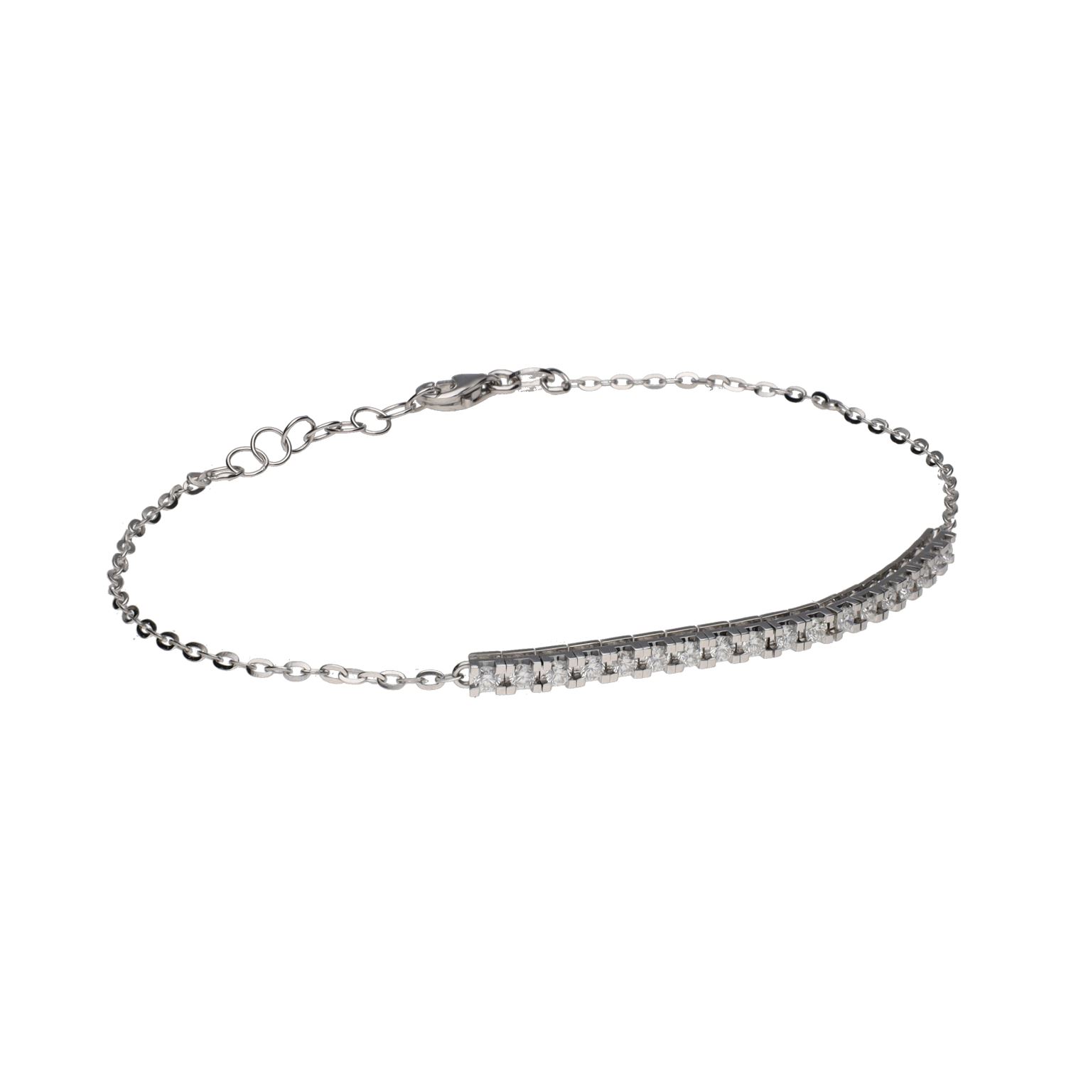 Pulsera en oro blanco con brillantes.