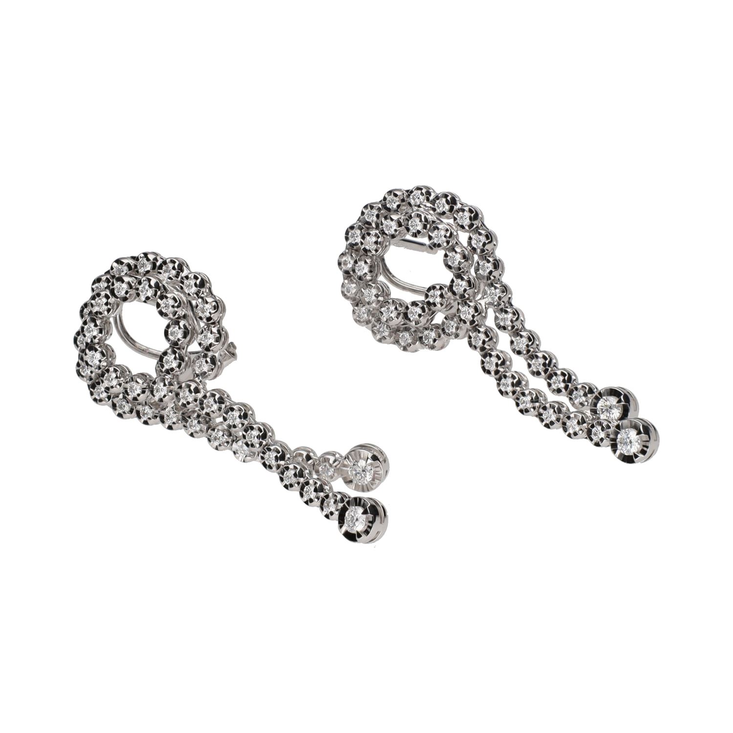 Pendientes en oro blanco con brillantes.