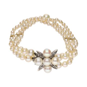 PULSERAS<BR>PULSERA DE PERLAS CON CIERRE EN ORO BL... · ref.: (AIM)