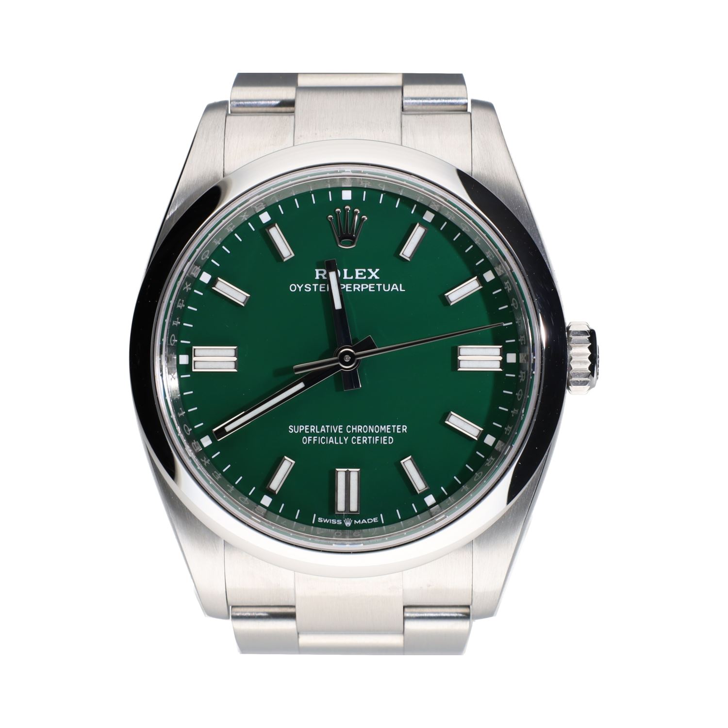 Oyster perpetual acero esfera verde 36mm.   