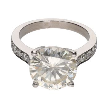 ANILLOS / SORTIJAS<BR>SORTIJA SOLITARIO EN PLATINO CON BRILL... · ref.: PRESENTA CERTIFICADO...