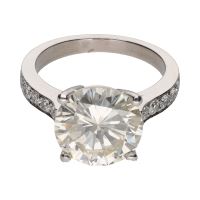 ANILLOS / SORTIJAS<BR>SORTIJA SOLITARIO EN PLATINO CON BRILL...