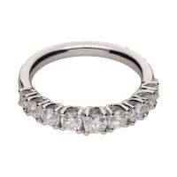 ANILLOS / SORTIJAS<BR>SORTIJA CINTILLO EN ORO BLANCO CON BRI...