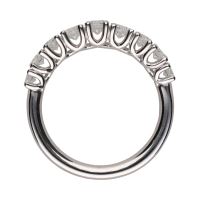 Sortija cintillo en oro blanco con brillantes. Talla 14.