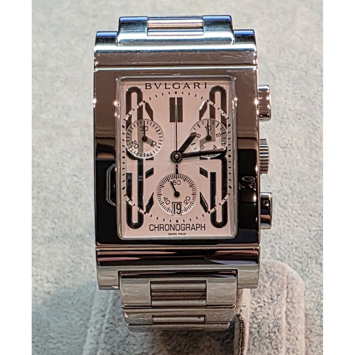 Rettangolo quartz acero 29mm.   