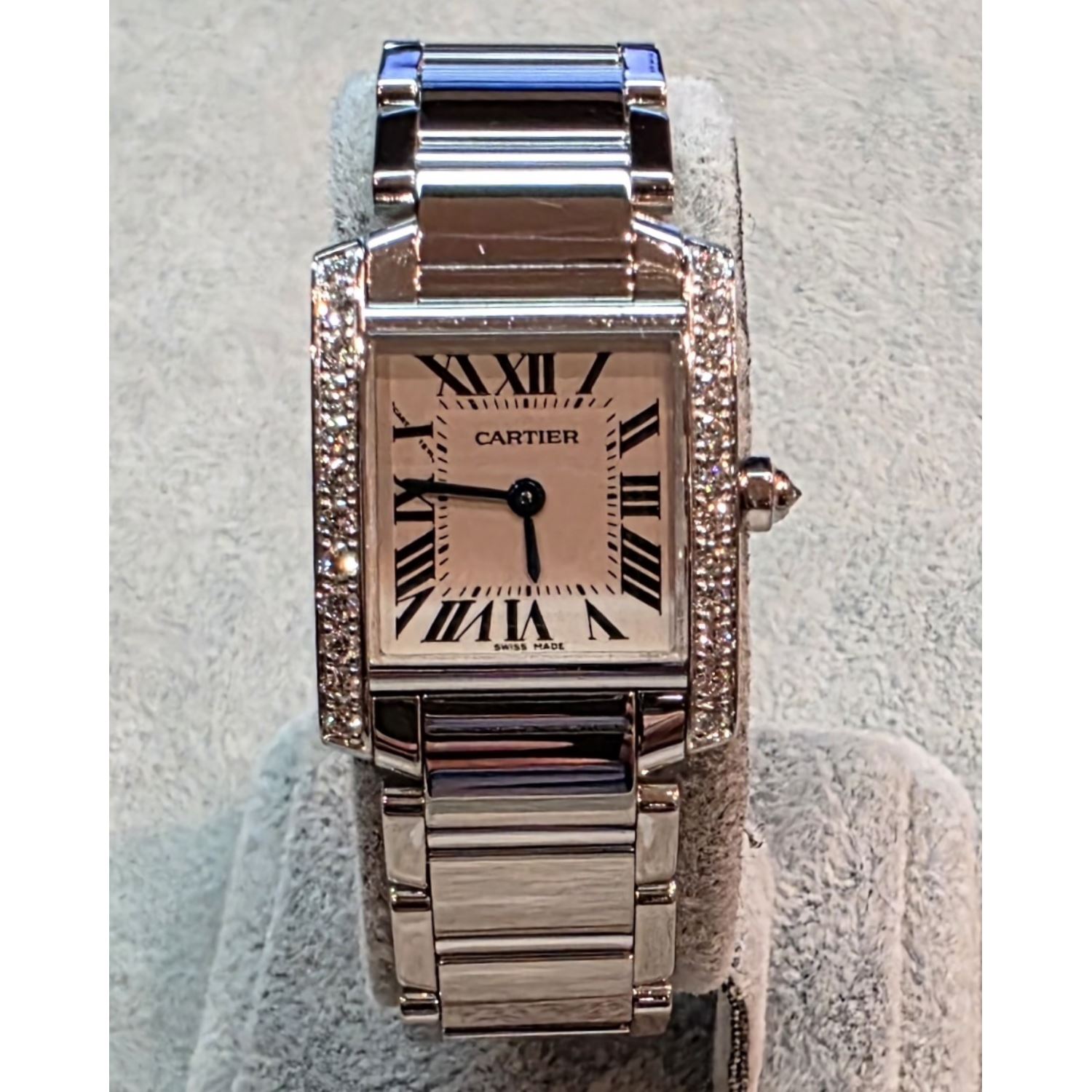 Tank frances señora oro blanco brillantes 20mm.  