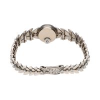 Reloj pulsera antiguo en oro blanco con brillantes.  