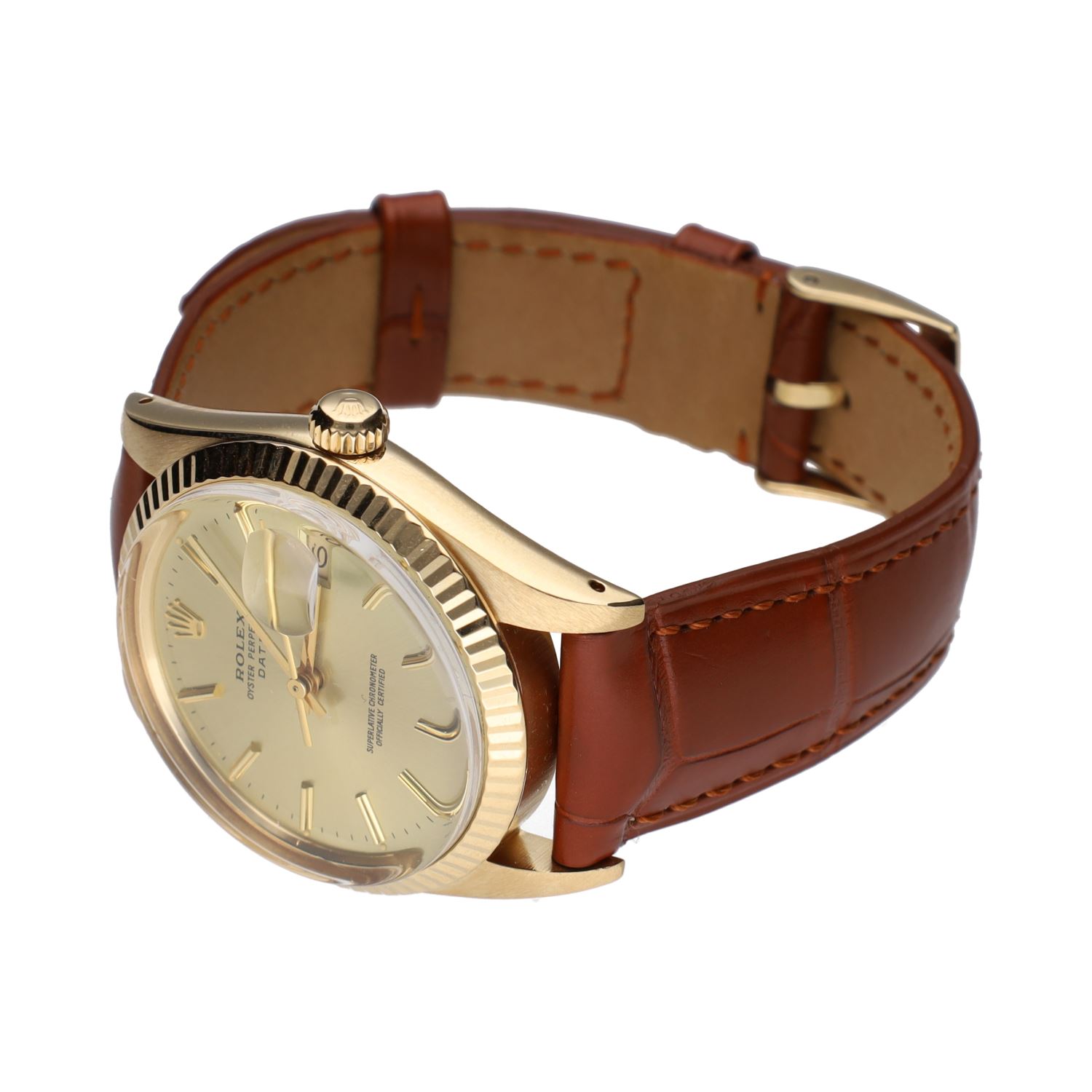 Oyster perpetual date plexi oro amarillo 34mm.   
