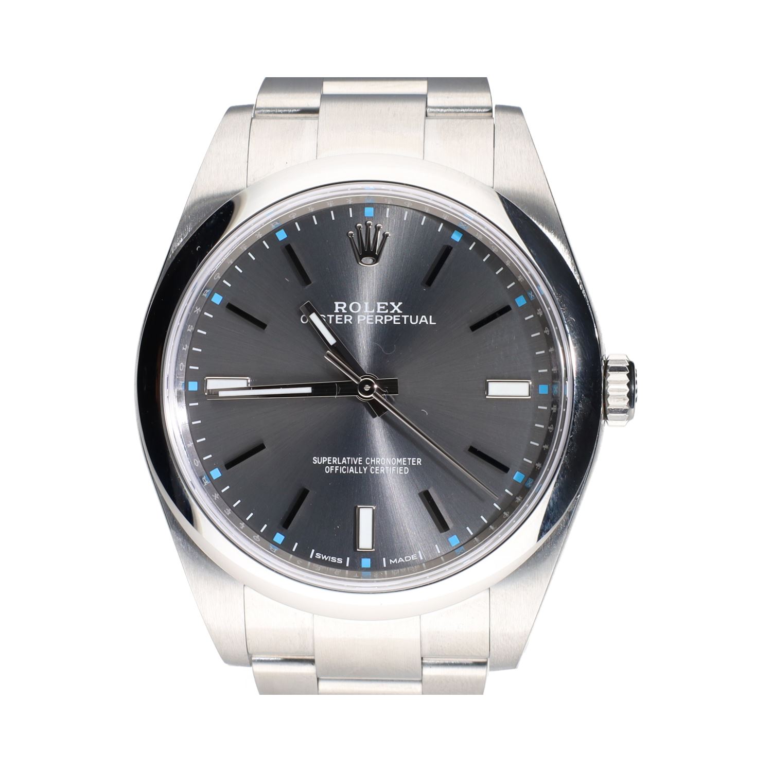 Oyster perpetual acero esfera gris 39mm.   