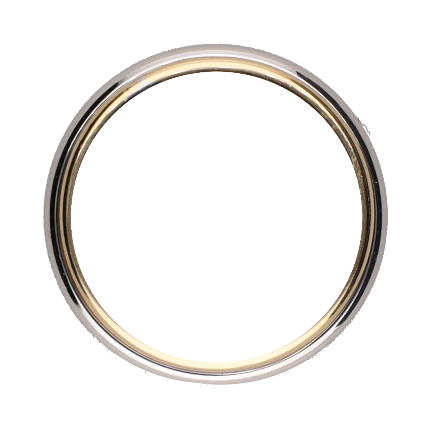 Sortija en oro amarillo con aro giratorio en oro blanco. Talla 13.