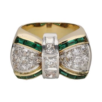ANILLOS / SORTIJAS<BR>SORTIJA ART-DECO FORMA DE LAZO EN ORO ... · ref.: (NMXM)