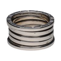 Sortija bulgari b-zero de cuatro bandas en oro blanco. Talla 57.