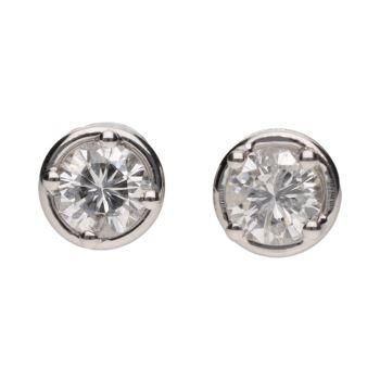 PENDIENTES<BR>PENDIENTES DORMILONAS EN ORO BLANCO CO... · ref.: (SXM)