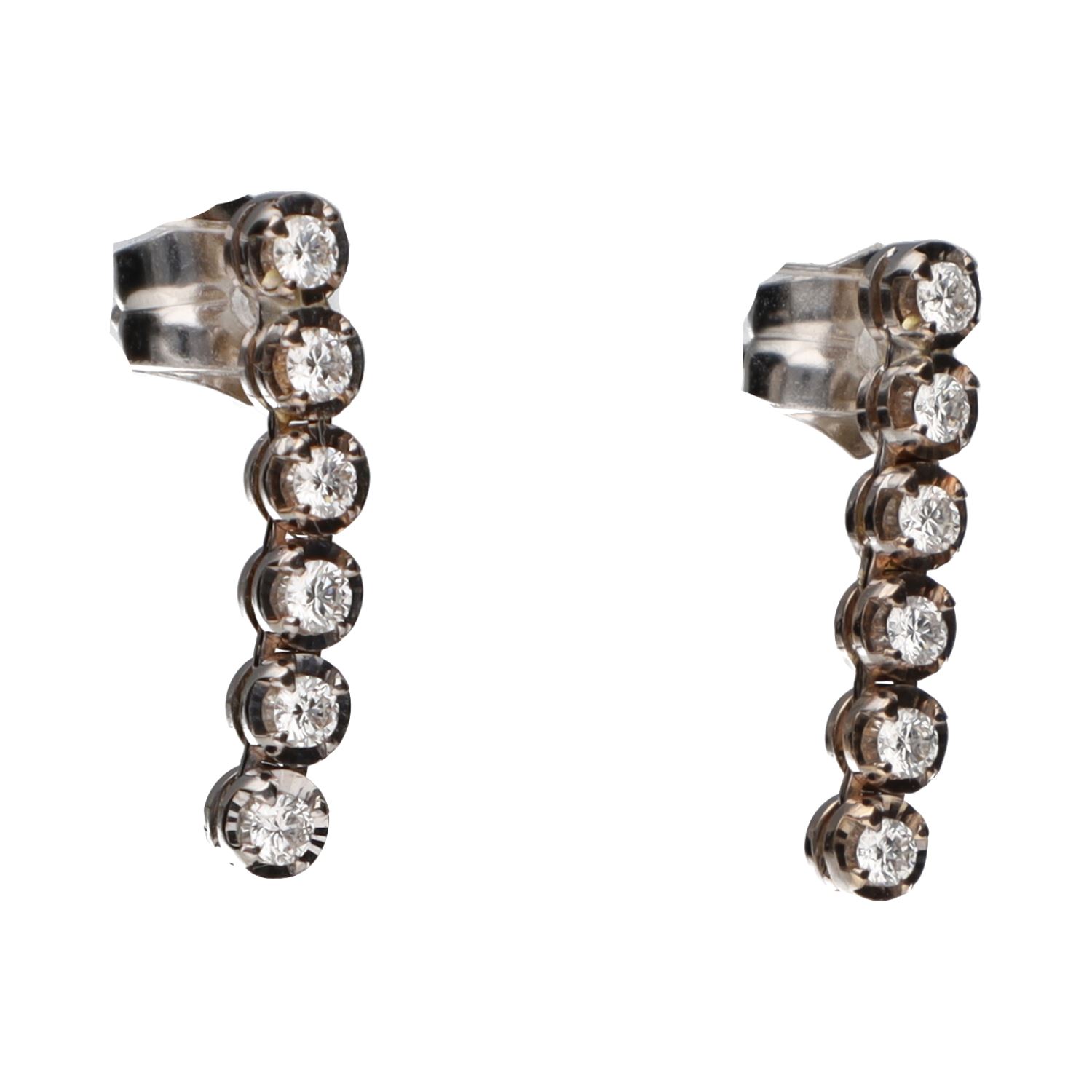 Pendientes en oro blanco con brillantes.
