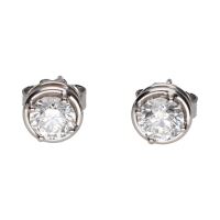 PENDIENTES<BR>PENDIENTES DORMILONAS EN ORO BLANCO CO...