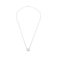 COLLARES<BR>COLLAR EN ORO BLANCO CON COLGANTE BRIL...