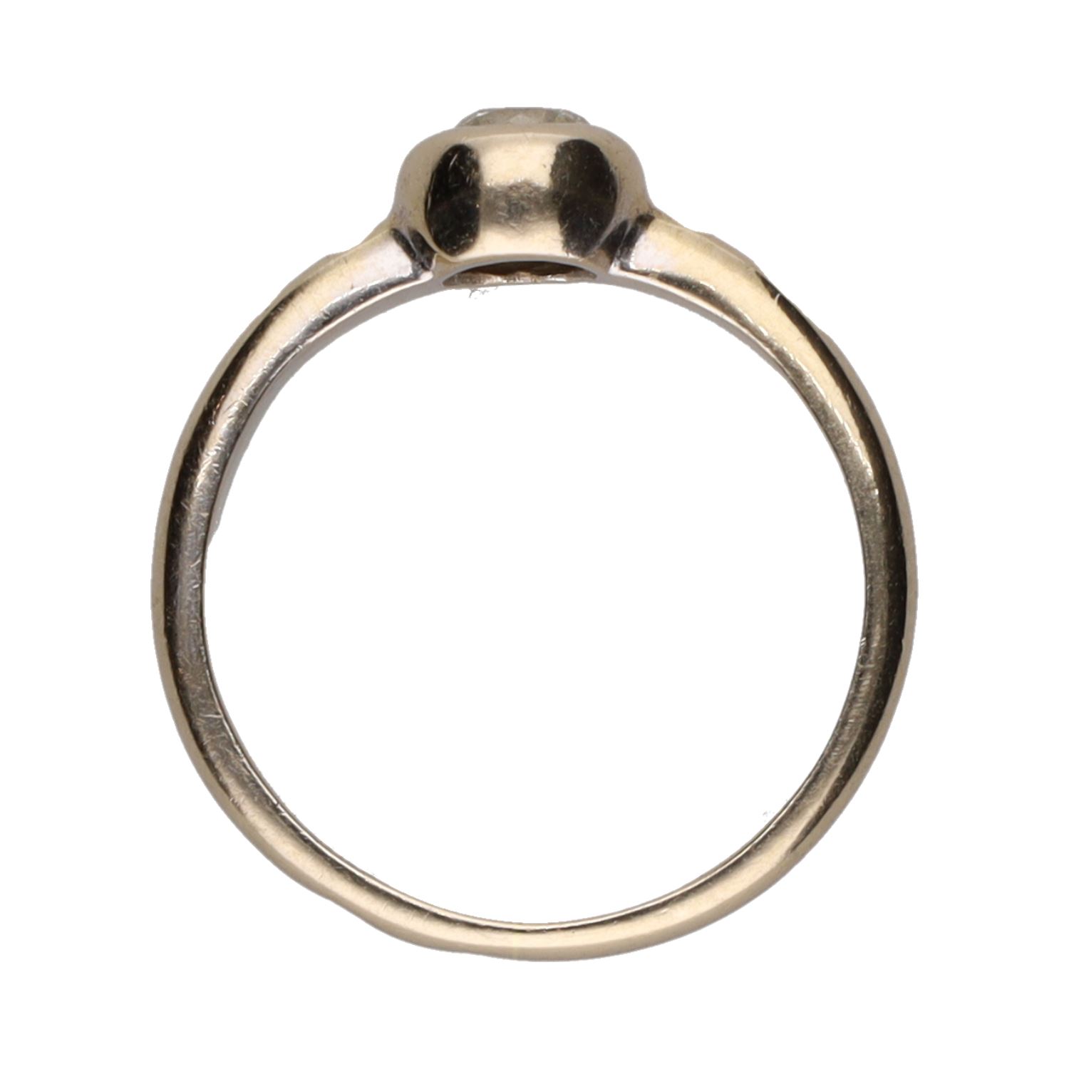 Sortija solitario en oro blanco con un brillante. Talla 4.