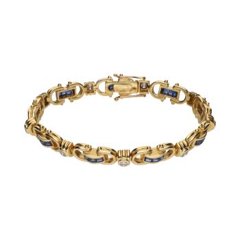 PULSERAS<BR>PULSERA EN ORO AMARILLO CON ZAFIROS Y ... · ref.: (NLMX)