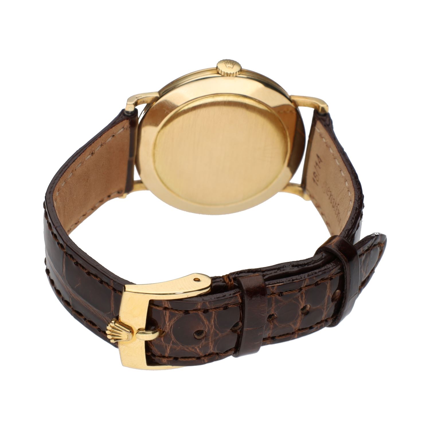 Precision oro amarillo cuerda manual 34mm.   
