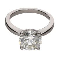 ANILLOS / SORTIJAS<BR>SORTIJA SOLITARIO EN PLATINO CON UN BR...