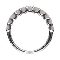 Sortija madia alianza en oro blanco con brillantes. Talla 13.