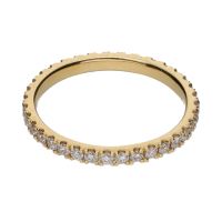 Sortija alianza eternity en oro amarillo con brillantes. Talla 13.