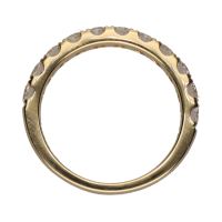 Sortija madia alianza en oro amarillo con brillantes. Talla 13.