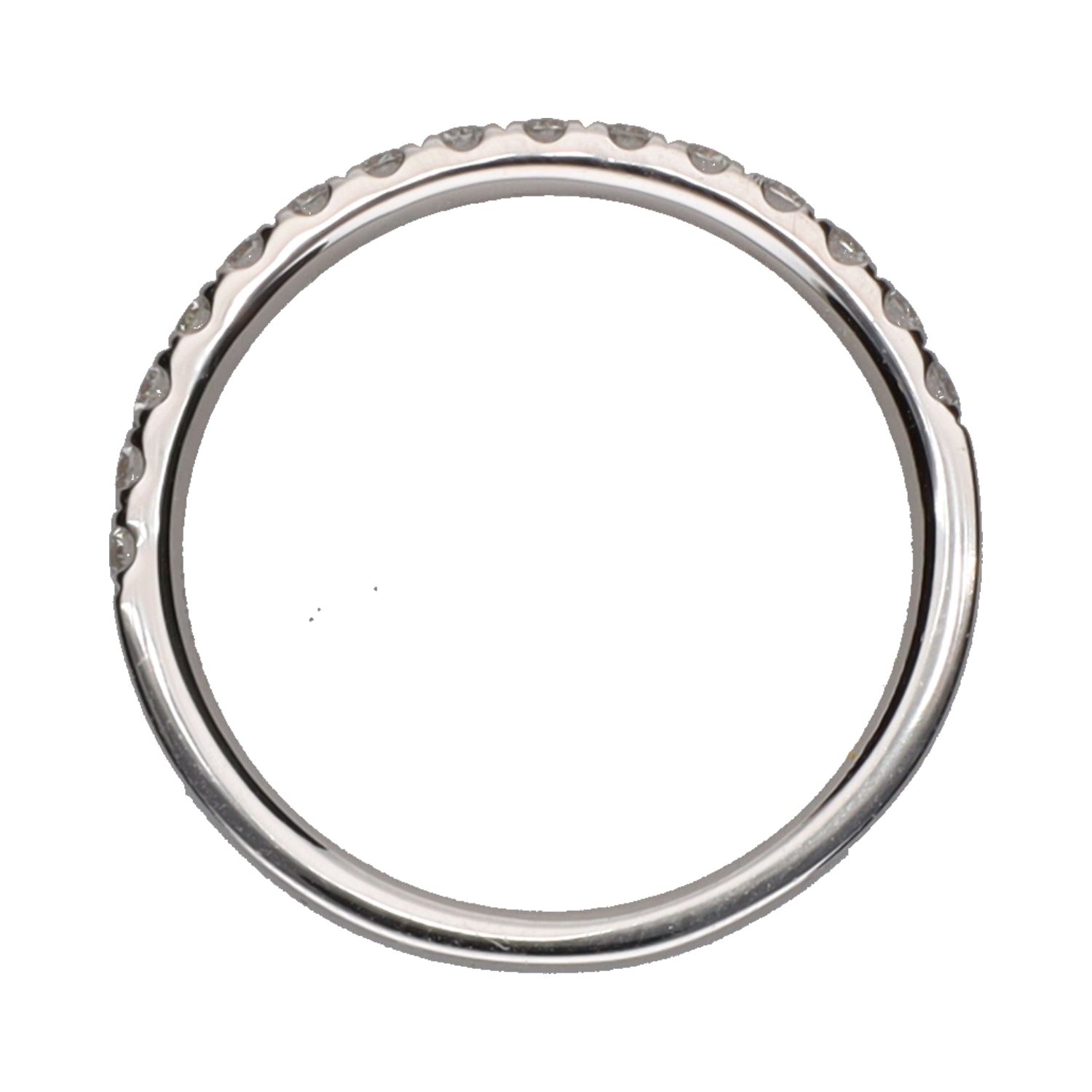 Sortija madia alianza en oro blanco con brillantes. Talla 13.