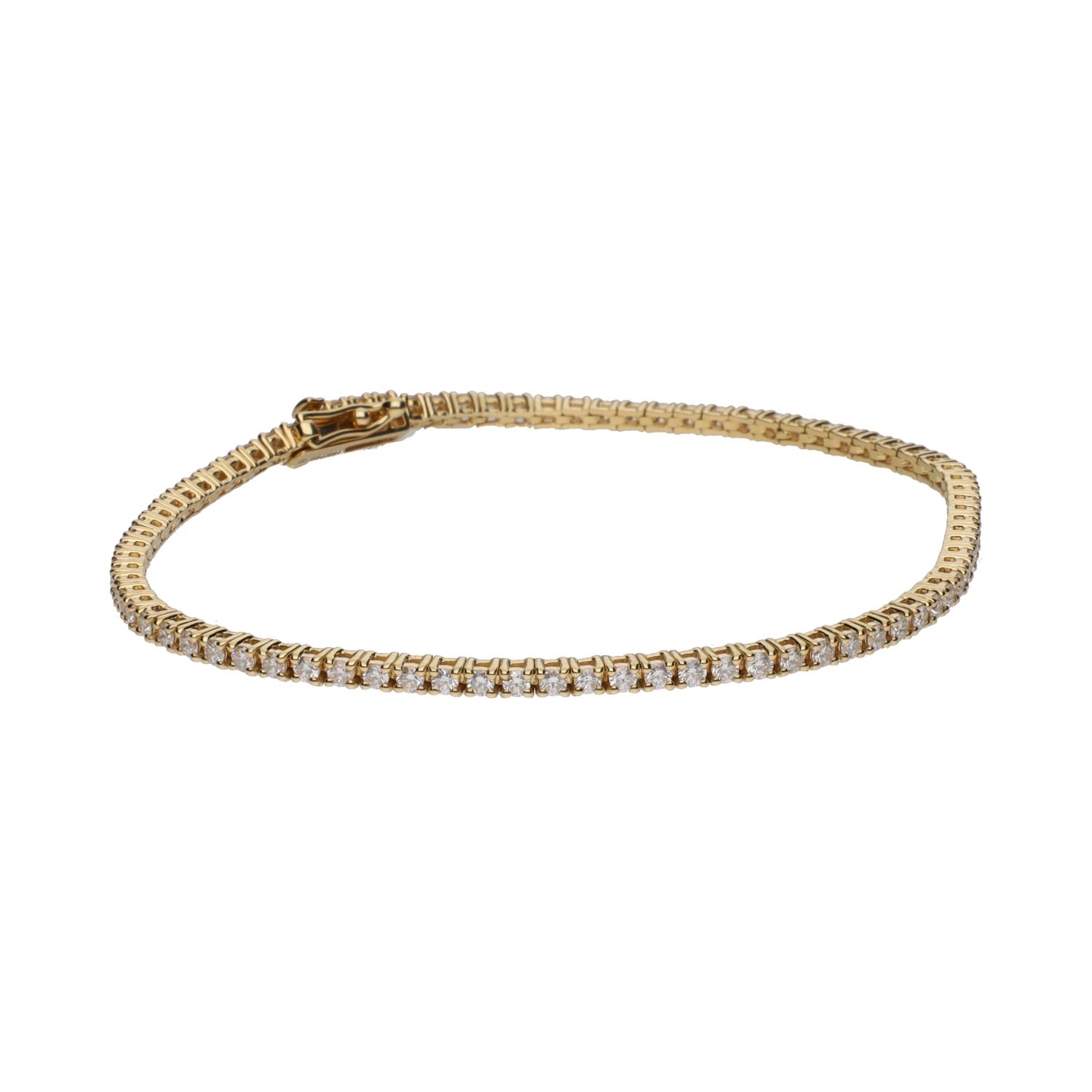 Pulsera riviere en oro amarillo con brillantes.