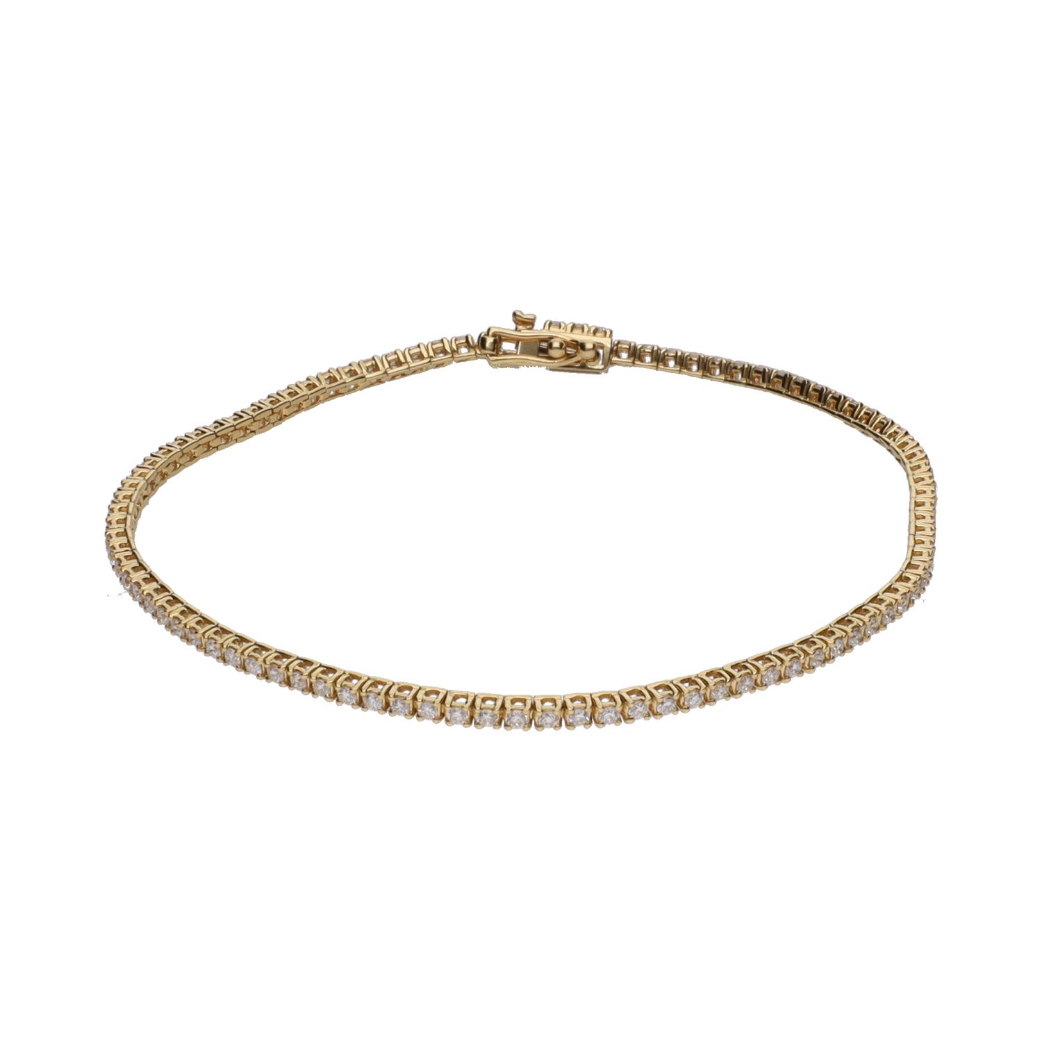 Pulsera riviere en oro amarillo con brillantes.