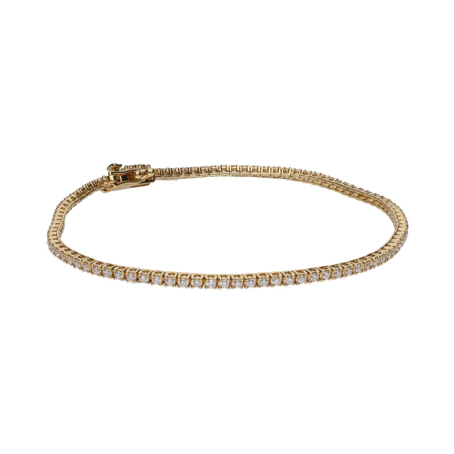 Pulsera riviere en oro amarillo con brillantes.