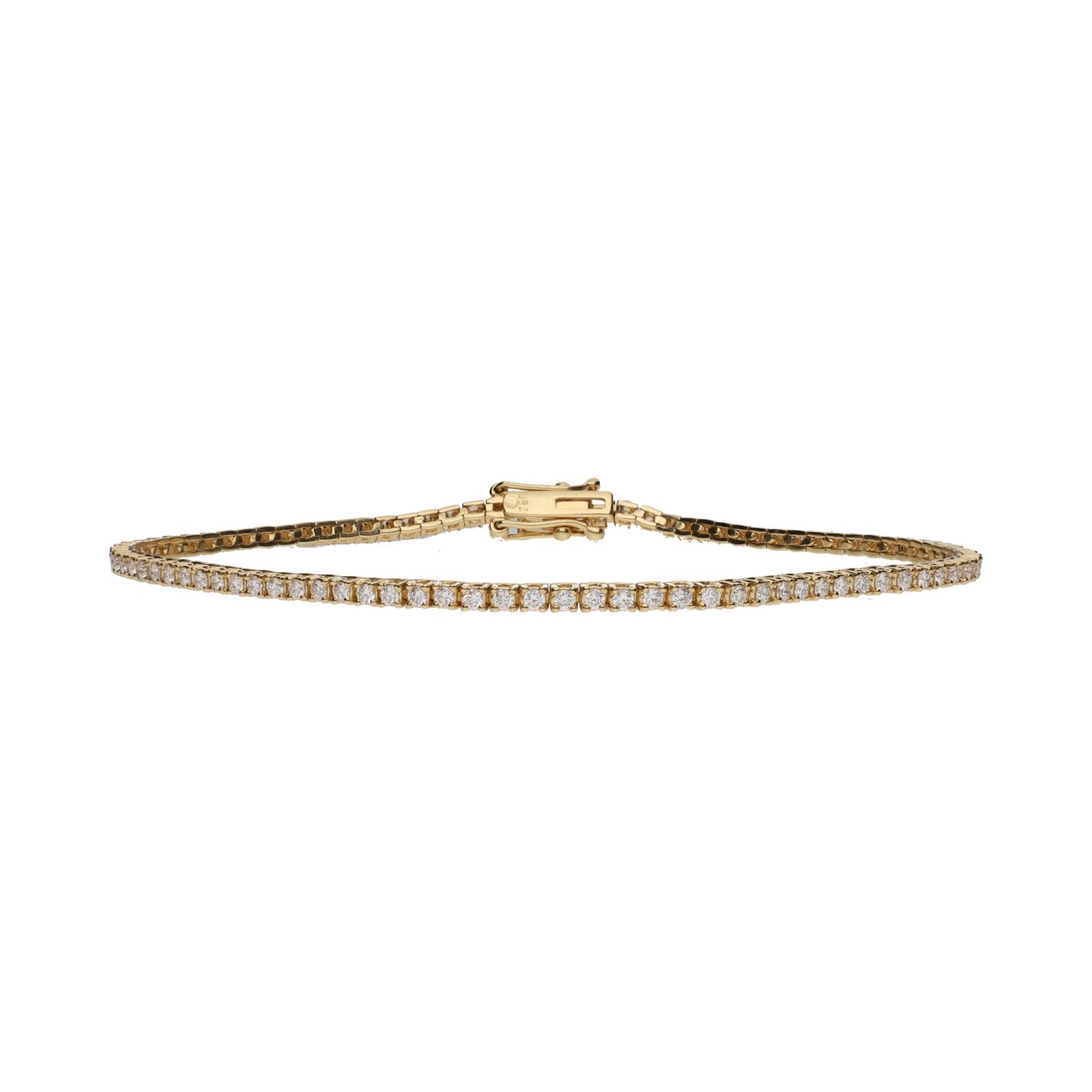 Pulsera riviere en oro amarillo con brillantes.