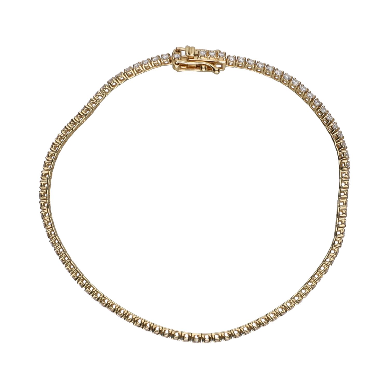 Pulsera riviere en oro amarillo con brillantes.