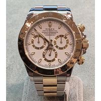 ROLEX<BR>DAYTONA ACERO Y ORO ESFERA BLANCA.