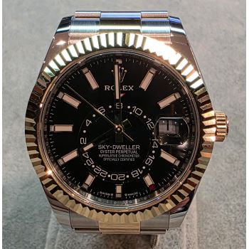 ROLEX<BR>SKY-DWELLER ACERO Y ORO ESFERA NEGRA 4... · ref.: 336933