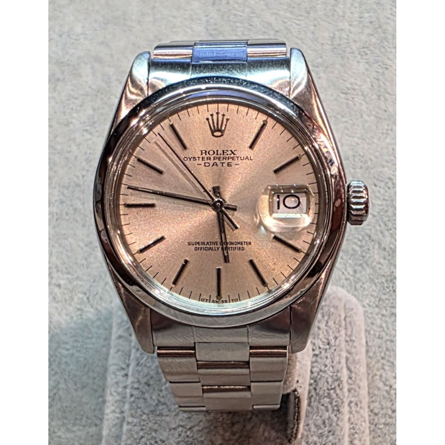 Oyster perpetual date acero plexi 34mm.   