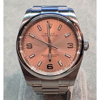 ROLEX<BR>OYSTER PERPETUAL ACERO ESFERA ROSA 34M... · ref.: 114200
