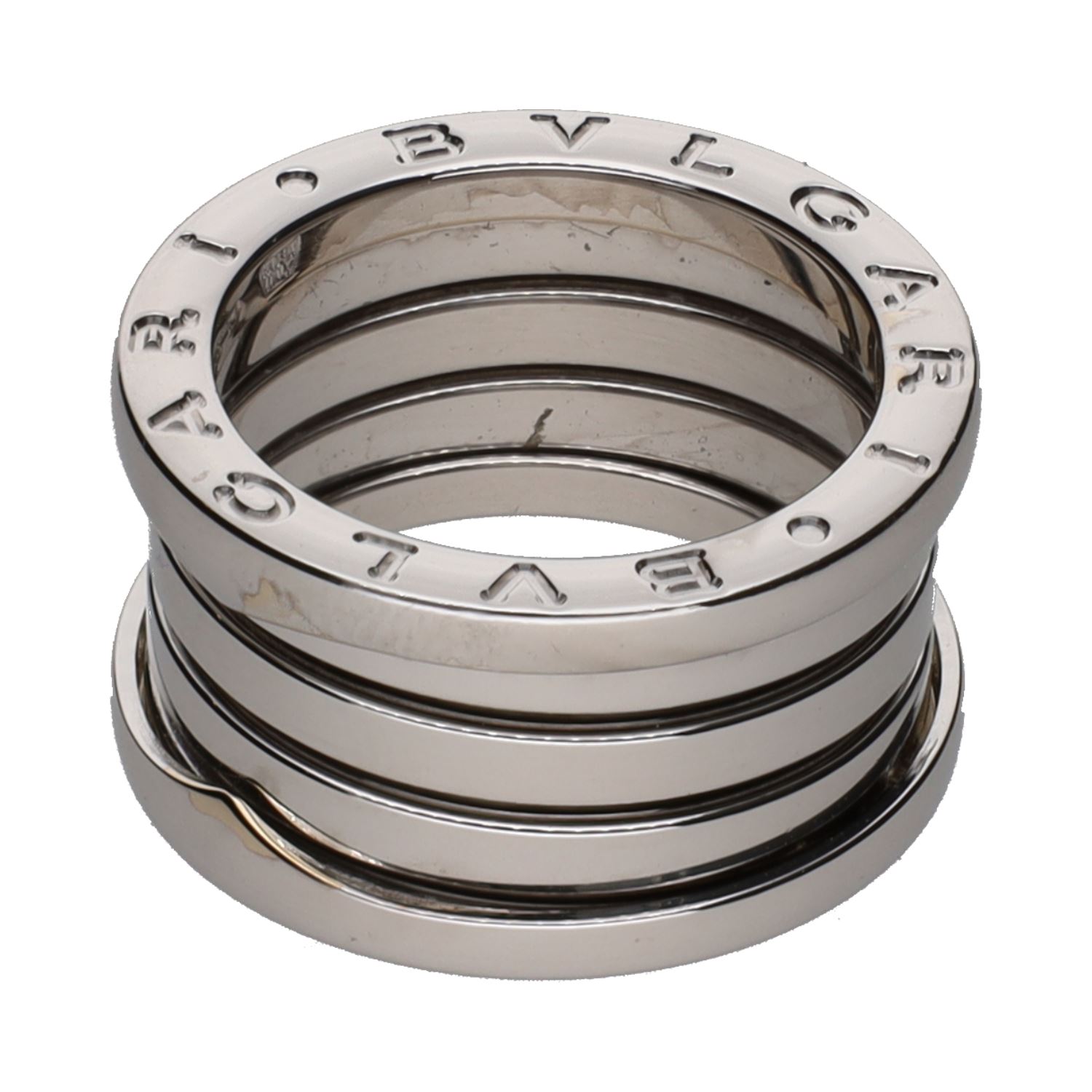 Sortija b-zero de bulgari tres bandas en oro blanco. Talla 51.