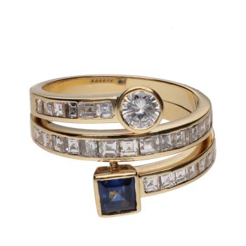 ANILLOS / SORTIJAS<BR>SORTIJA TU Y YO EN ORO AMARILLO CON ZA... · ref.: (NMAM)