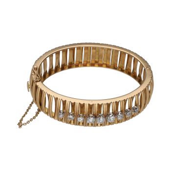 PULSERAS<BR>PULSERA RÍGIDA ANCHA EN ORO AMARILLO C... · ref.: (RSCM)