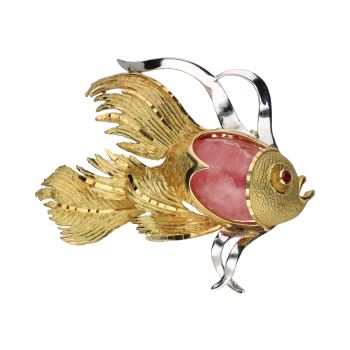 BROCHES / ALFILERES<BR>BROCHE CON FORMA DE PEZ EN ORO AMARILL... · ref.: (RMX)