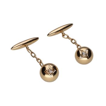 GEMELOS<BR>GEMELOS EN ORO AMARILLO CON DIAMANTES. · ref.: (ARM)