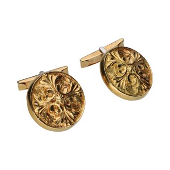GEMELOS<BR>GEMELOS EN ORO AMARILLO CON FORMA DE M... · ref.: (CLM)