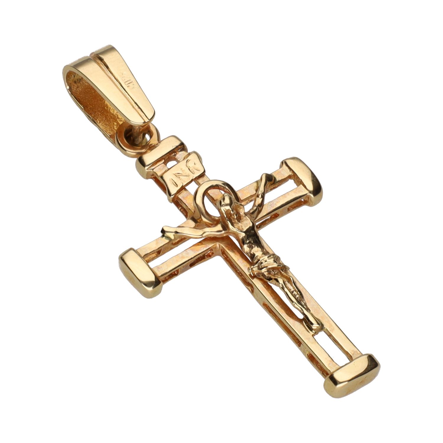 Colgante cruz en oro amarillo.