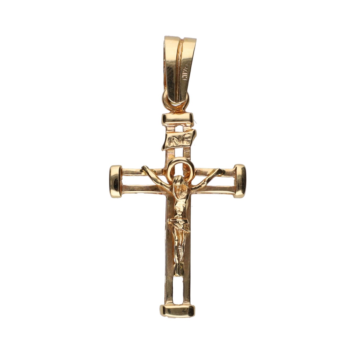 Colgante cruz en oro amarillo.